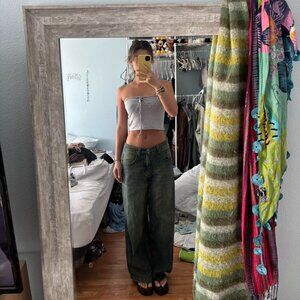 Brandy Melville Women's Grey Crop-top